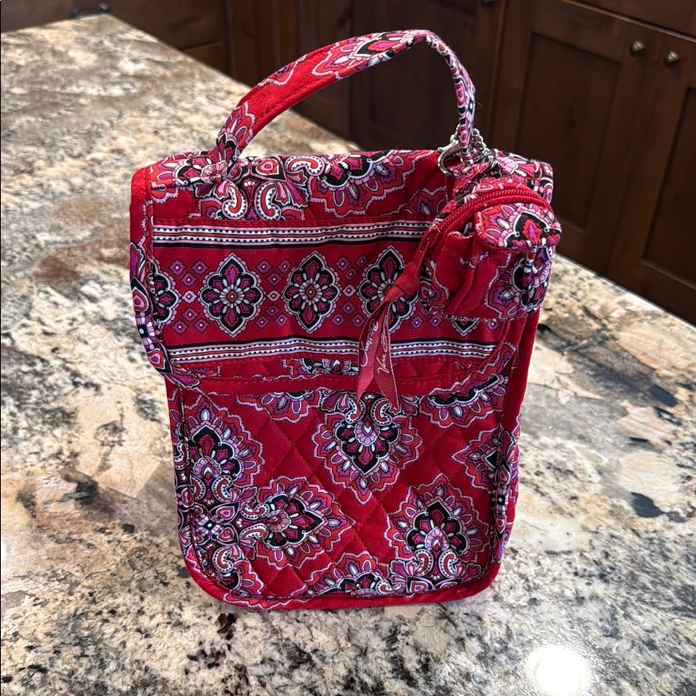 Vera Bradley Small Cooler Bag in "Frankly Scarlet" Pattern + Keychain
